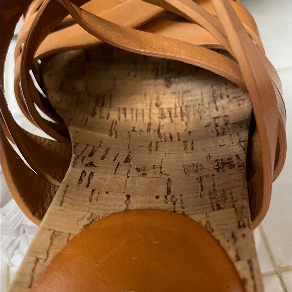 Coach Natural Leather Strappy Heeled Sandals - Picture 8 of 8